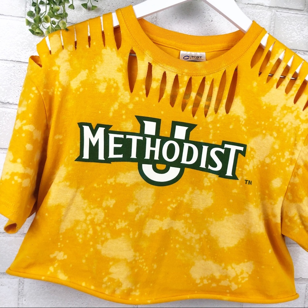 Methodist University Custom Bleach Splatter Shirt - image 3